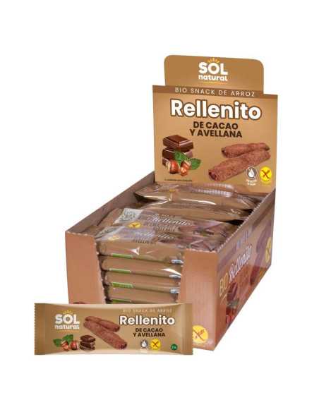 Rellenito de choco y avellanas bio sin gluten 24x25g Sol Natural